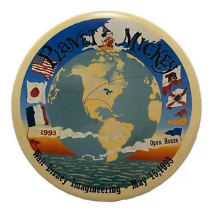 Vintage 1993 Walt Disney Imagineering Planet Mickey 3 1/2" Pinback Button - Picture 1 of 3