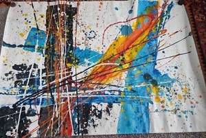 ORIGINAL LARGE DAM DAVIDO ACRYLIC ON CANVAS SIGNED UNFRAMED FRENCH - Picture 1 of 13