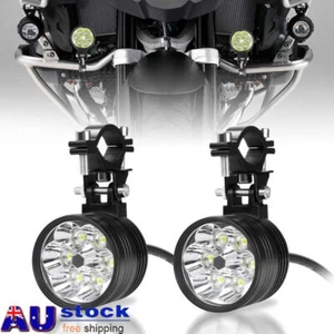 2x Motorcycle LED Driving Spotlight Spot Fog Head Light Lamps White Hi/Lo Beam - Picture 1 of 12
