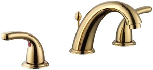 Costruttori 8 pollici Rubinetto bagno ad arco alto 2 maniglie diffuso in ottone lucido - Foto 1 di 9