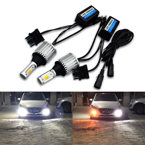 SOCAL-LED 3157 DRL Bulb Super Bright 30W Dual Tone White Amber Turn Signal Light - Picture 1 of 8