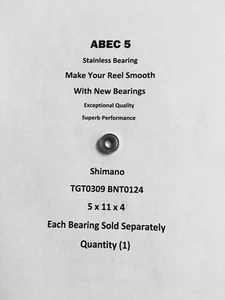 Shimano Curado Bantam 200B38 TGT0309 BNT0124 ABEC5 Stainless Bearing 5x11x4 #03 - Picture 1 of 1