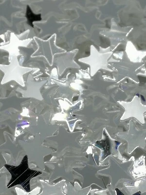 ROONIQUE BOUTIQUE NAILS Metallic Silver/Platinum 5 point Stars, Nail Art Embellishment, UK Seller.