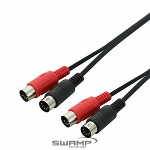 SWAMP Dual MIDI Cable - 2 Channel - 5pin DIN Connectors - 2x 16CH Channel - 3m - Picture 1 of 2