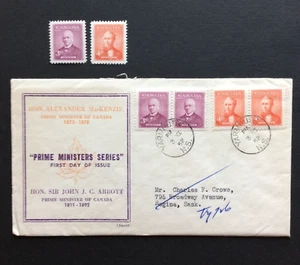 BroadviewStamps Canada #318-19 FDC pairs & MH singles.  Issued 03NOV1952. - Imagen 1 de 2