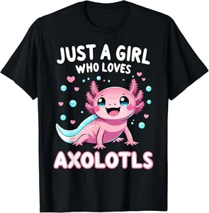Axolotl Kawaii Just A Girl Who Loves Axolotls Gifts Unisex T-Shirt - Picture 1 of 3