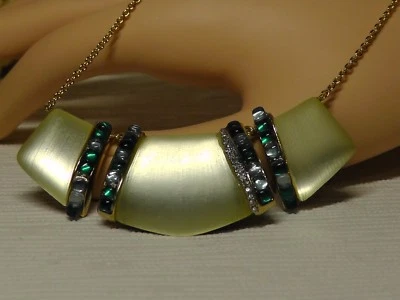 Collar babero Alexis Bittar Sport Deco marfil lucita y cristal. *****NUEVO***** Foto 1 de 4