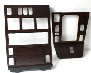 Mercedes Benz W140 Mittelkonsole ZEBRANO DUNKEL  HOLZ 2 TEILIG NEU NR.207 - Picture 1 of 3