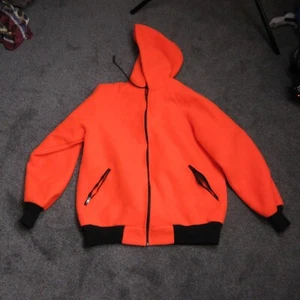 Cabela's Jacket Mens Medium Orange Hunting Fleece Hoodie - Picture 1 of 11