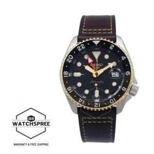 Seiko 5 Sports Automatic GMT SKX Sports Style Brown Leather Strap Watch SSK036K1 - Picture 1 of 3