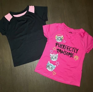 NWOT LOT OF 2 GIRLS SPOTTED ZEBRA ATHLETIC RASH GUARD SWIM SHIRTS SIZE XS 5 - Picture 1 of 5