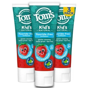 Tom's Of Maine Fluoride Free Children's Toothpaste, Silly Strawberry, 3- pack - Picture 1 of 9