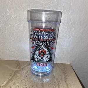 2023 Halloween Horror Nights 32 Light up Plastic Blinky Cup 3 Settings - Picture 1 of 6