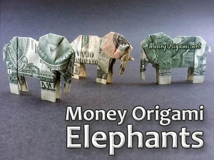 Dólar Origami ELEFANTE Hecho con DINERO REAL Hecho a Mano Efectivo Arte Animal Regalo Idea - Imagen 1 de 17
