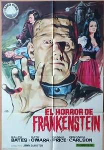 The Horror of Frankenstein ORIGINAL Spain '71 POSTER Hammer Horror Jano art - Imagen 1 de 3