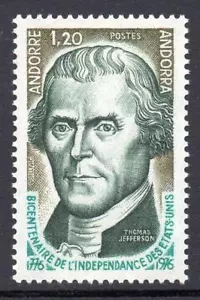 ANDORRA (FRANCÉS) MNH 1976 SGF274 Bicentenario de la Revolución Americana - Imagen 1 de 1