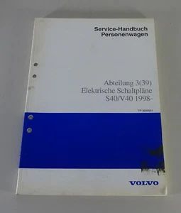 Manual de Taller Eléctrico/Eléctrico Diagramas de Cableado Volvo S40 / V40-1998 - Imagen 1 de 3