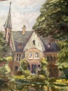 Vintage C1910 Dutch Impressionist Oil on Board Country House Signed L Whitlock - Picture 1 of 5
