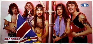 IRON MAIDEN / SCORPIONS VINTAGE 80'S 2PG 11X23 MAGAZINE CENTERFOLD POSTER PINUP - Picture 1 of 7