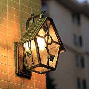 Outdoor Wall Lamp Bar Wall Lights Hallway Wall Lighting Garden Brown Wall Sconce - Picture 1 of 9