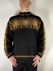 Dale Of Norway Polarwind Wool Knitted Crew Neck Sweater Size L Made in Norway - Picture 1 of 11