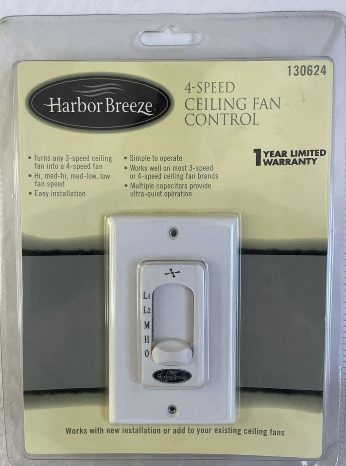 NUEVO en paquete original Harbor Breeze control de ventilador de techo de 4 velocidades 130624  Foto 1 de 4