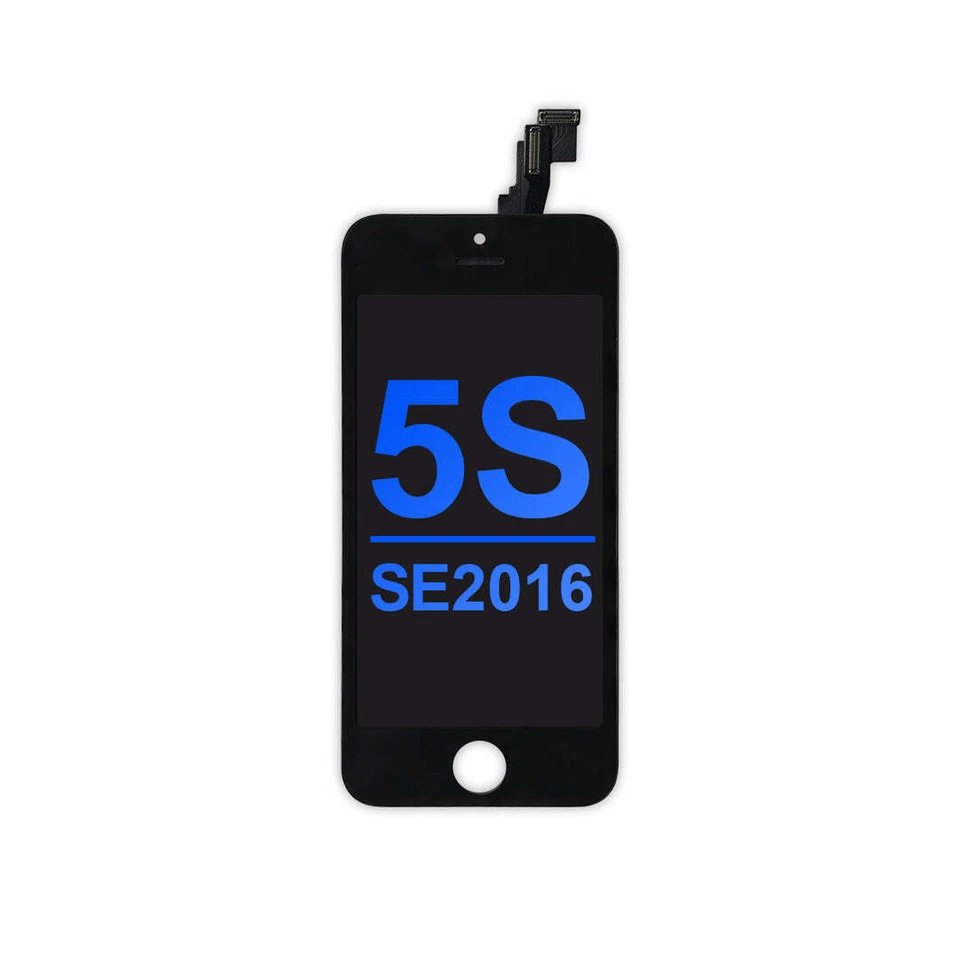 LCD Screen for iPhone 5S / SE (2016) - Black with Tool Kit and Tempered Glass - Image 1 of 1