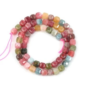 Natürliche Quadrat Würfel Perlen Facettiert Turmalin 5 mm Schmuck Herstellung Zum Selbermachen Armband - Bild 1 von 43