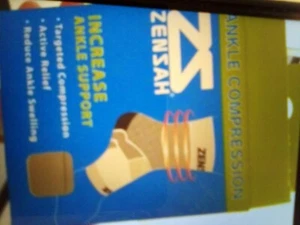 ZENSAH BLACK ANKLE SUPPORT COMPRESSION ANKLE BRACE - MEDIUM PREOWNED - Picture 1 of 2