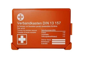 Verbandkasten orange Erste Hilfe Koffer DIN 13157 Verbandkasten + Halter 620150 - Bild 1 von 5
