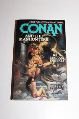 UNREAD CONAN and the Manhunters Book Tor Paperback 1994 Barbarian Maddox Roberts - Image 1 of 4