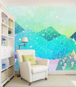 3D Blue Mountain A03 Christmas Wallpaper Wall Mural Removable Self-adhesive Zoe - Picture 1 of 11