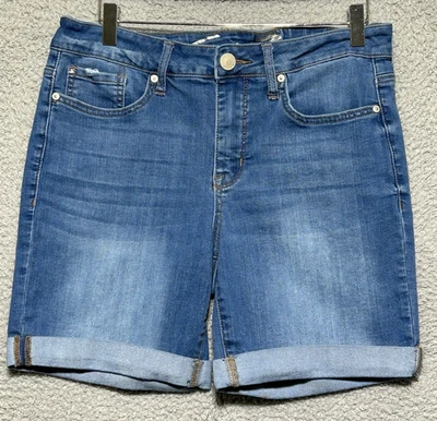 Pantalones cortos Seven7 para mujer 10 pantalones cortos de fin de semana Momcore playa festival náutico dobladillo azul Foto 1 de 4