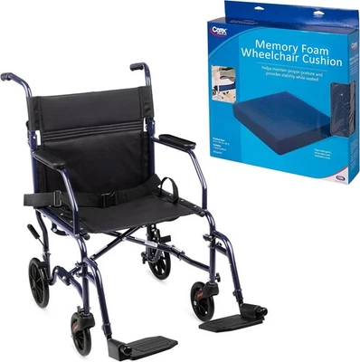 Carex 19in Folding Transport Wheelchair Lightweight Foldable Footrests - Image 1 of 4