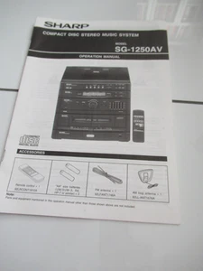 manual for a SHARP Compact Disc Stereo Music System, Model SG-1250AV  27p NMINT! - Picture 1 of 1