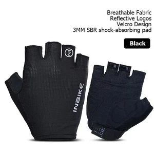 INBIKE Half Finger Cycling Gloves – Summer MTB Gloves with Shock Absorption - Picture 1 of 33