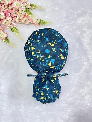 Hats For Women, Beautiful Ponytail Scrub Cap: Satin Lined Surgical Hat. - Image 1 of 4