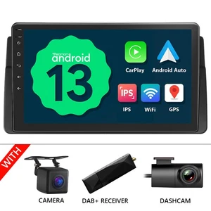 CAM+DVR+DAB+Für BMW E46 Android 13 9" IPS Touch Autoradio CarPlay Navi Bluetooth - Bild 1 von 23