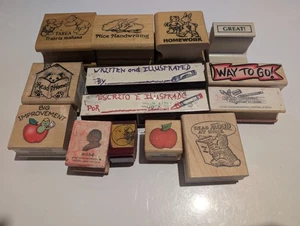 Vintage Teacher Stamps - Lot Of  14 - English & Spanish - Picture 1 of 10