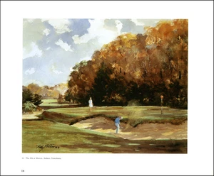 Imagen acuarela Pennsylvania campo de golf Merion Ardmore 1992 impresión vintage - Imagen 1 de 3