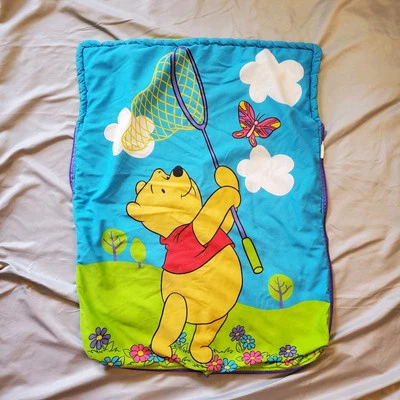 Vintage 90s Disney Winnie The Pooh Kids Small Sleeping Bag 30.5 Inches Long - Image 1 of 4