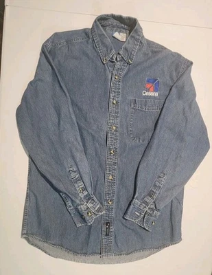 Vintage Denim Long Sleeve Shirt Cessna Aircraft Embroidered - Size M - Image 1 of 4