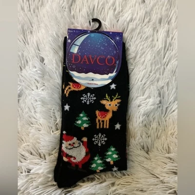 Davco праздник Рождество sant олень снежинка их носки обуви размер 9-11 - Изображение 1 из 4