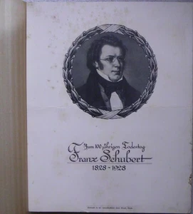 Zum 100 jährigen Todestag Franz Schubert 1828 - 1929. Hausdruckerei Carl Blant, - Bild 1 von 2