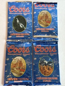 Neu (4) Packungen Farben Sammlerkarten Coors Brewing Co Karten Bier - Bild 1 von 2