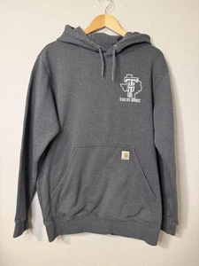Carhartt Pullover Hoodie Herren M grau mit Business Logo Texas Site Services - Bild 1 von 6