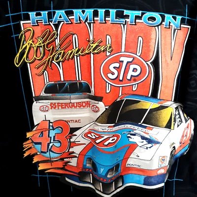Vintage Bobby Hamilton All Over STP Print 1990's T Shirt Mens Size XL #43 NASCAR - Image 1 of 4