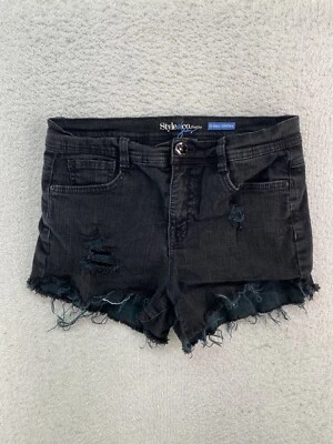 Style & Co Womens Size 8p Black Cutoff Denim Jean Shorts - Image 1 of 4