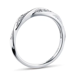 0.19Ct Labcreated Diamond Ring 18KGold Plated Twisted Ring Eternity Wedding Band - Picture 1 of 4