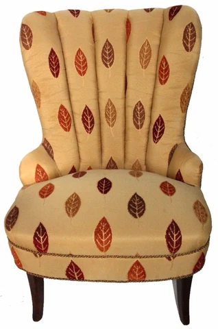 Gorgeous Mid-Century Modern Slipper Chair, New Upholstery, 1950's Cover